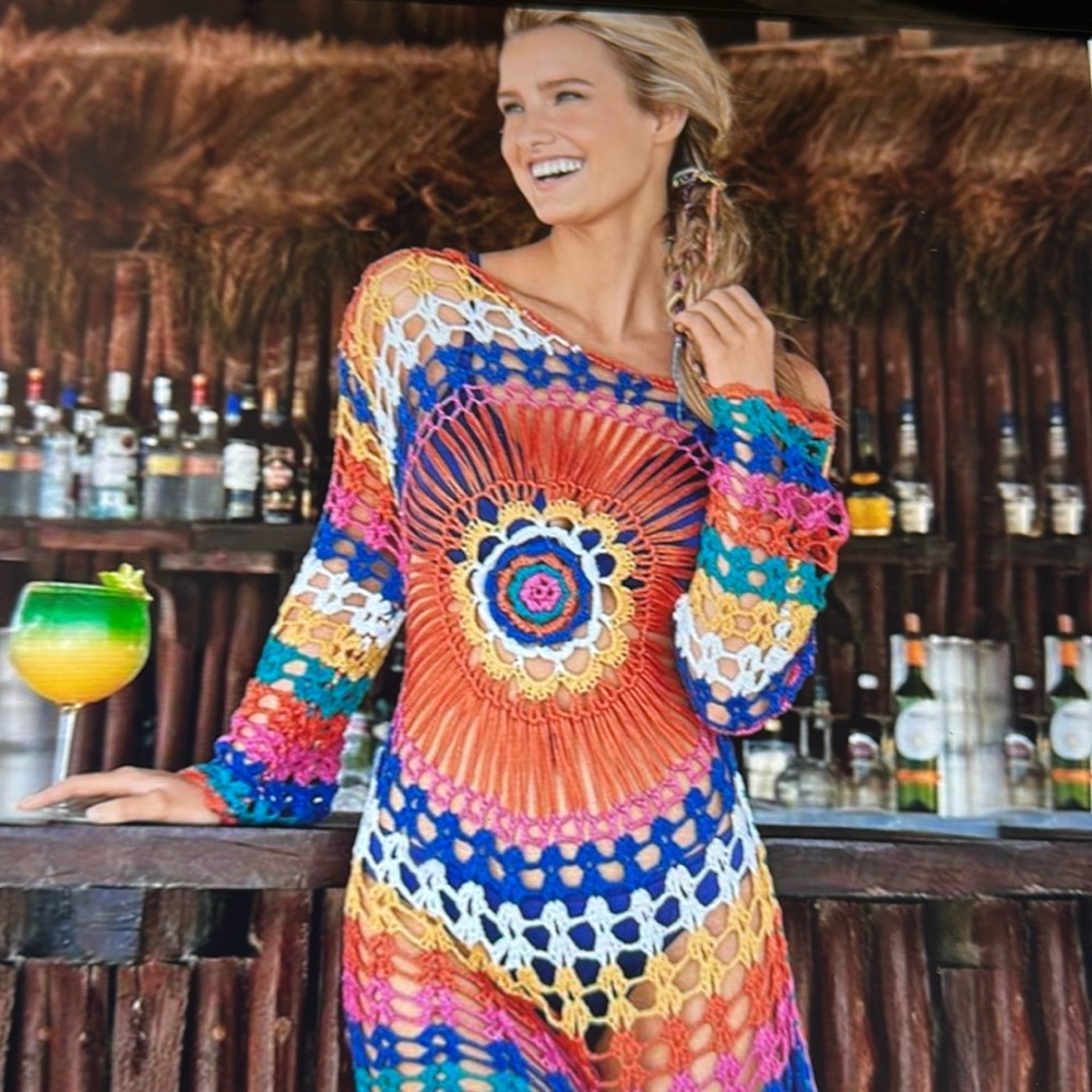 ❣️5/$25 Last one 🔥 Crochet beach cover up ❤️ New - Picture 1 of 5